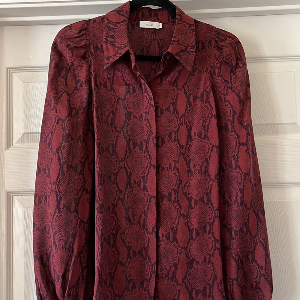 A.L.C. snakeskin print blouse- size 6